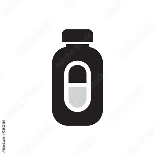 Pill bottle logo icon