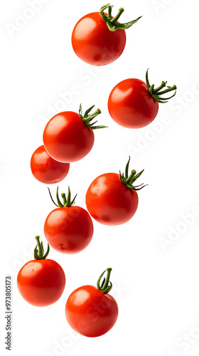 Falling Tomato Isolated on White Background