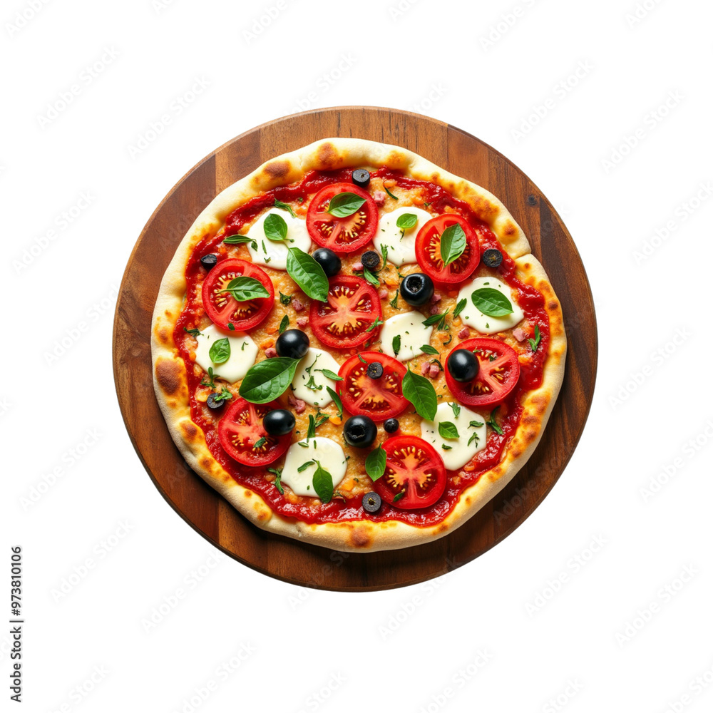 Vegan pizza isolated on transparent background Vegan pizza isolated on transparent background