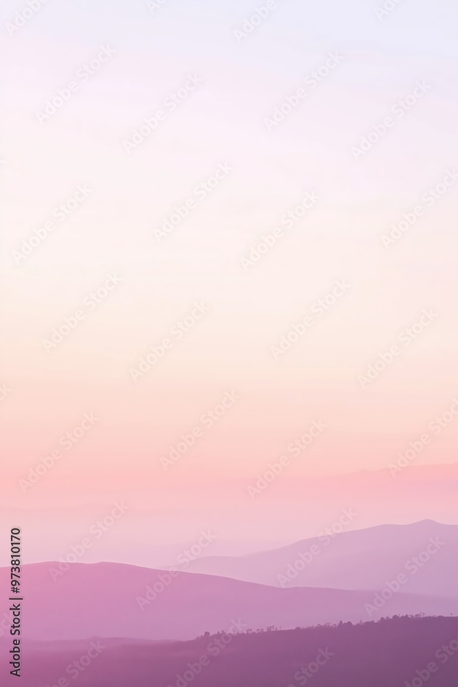 Pastel colored hills fading in the distance at sunset Pastel colored hills fading in the distance at sunset