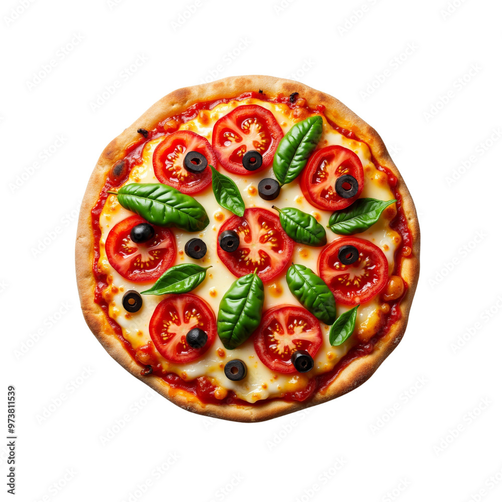 Vegan pizza isolated on transparent background Vegan pizza isolated on transparent background