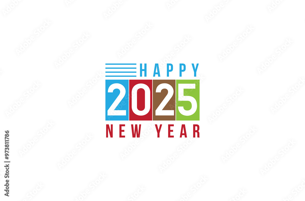 2025 happy new year logo design template vector illustration, Holiday Greeting Card for 2025 year