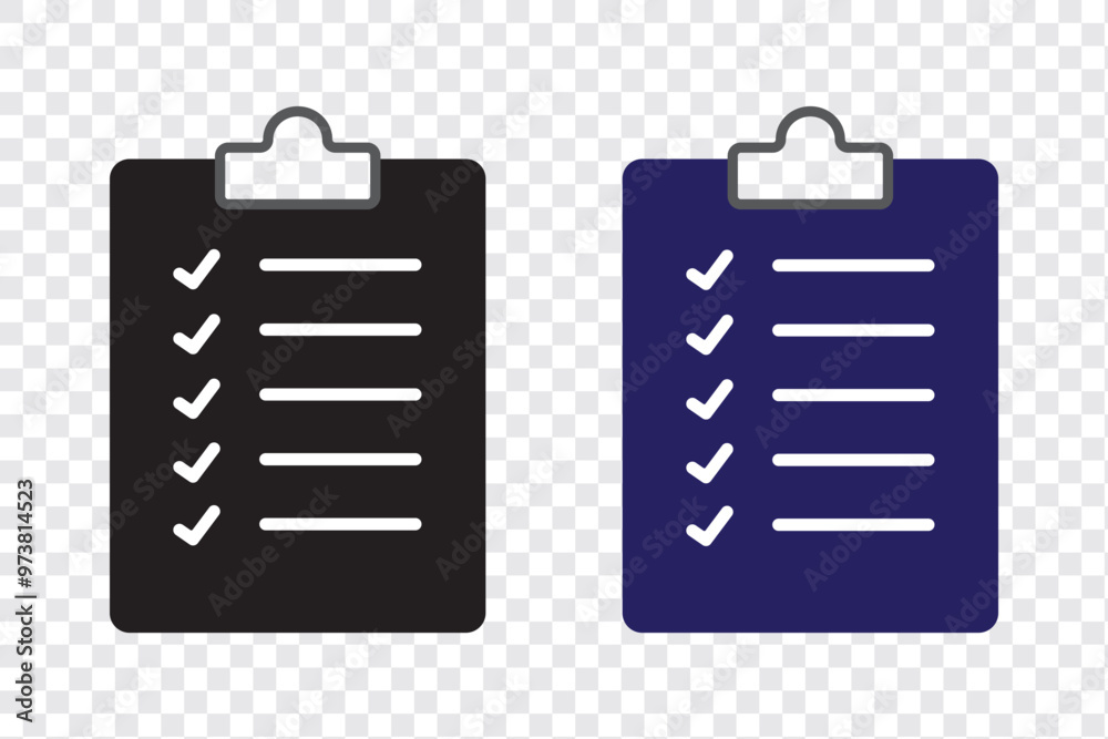 Checklist icon set. Containing clipboard with checkmark, document, checkbox on paper icon vector illustration. Checklist icon set. Containing clipboard with checkmark, document, checkbox on paper icon vector illustration.