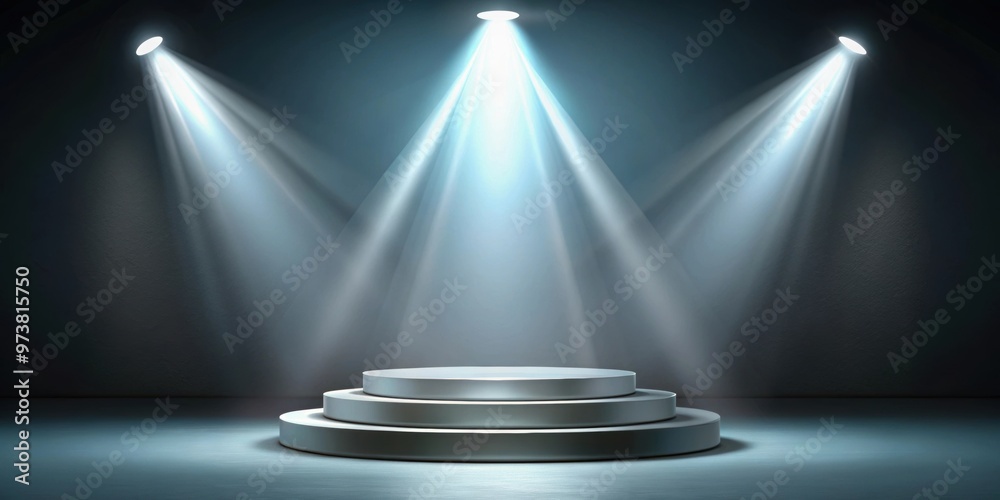 Obraz premium Podium with spotlight for awards or product display , podium, spotlight, awards, product, display, stand