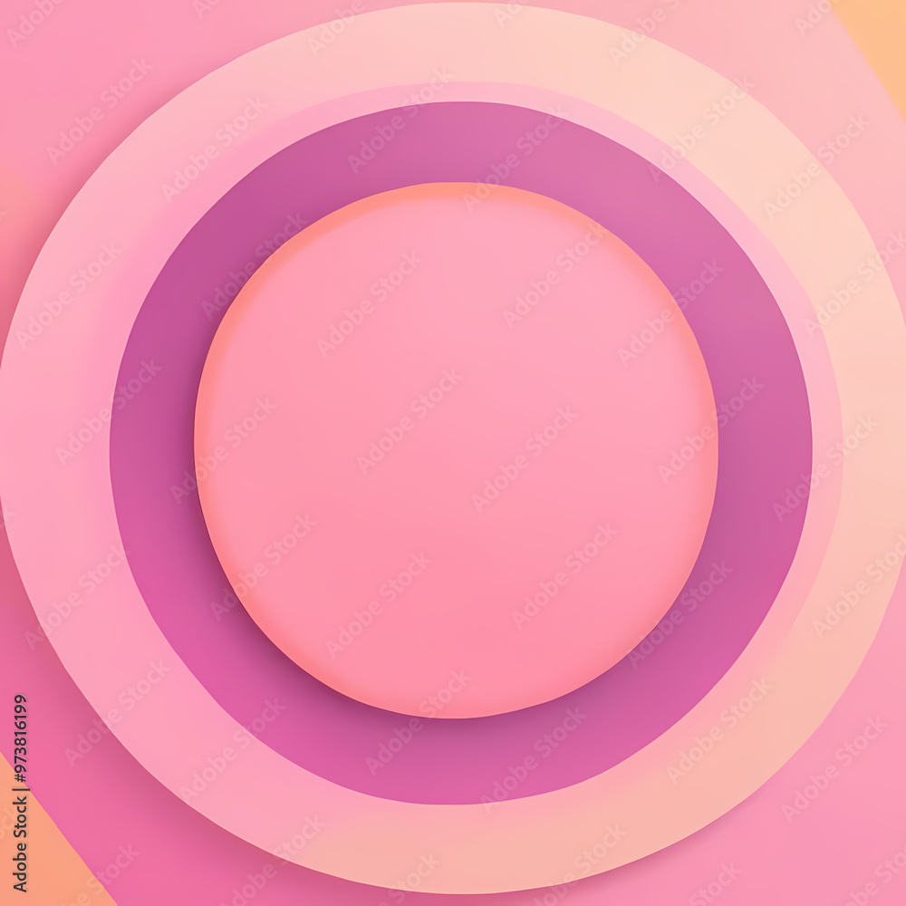Obraz premium Minimalist banner background, pastel colorful, pink and yellow gradations. Circle effect style geometric, abstract background