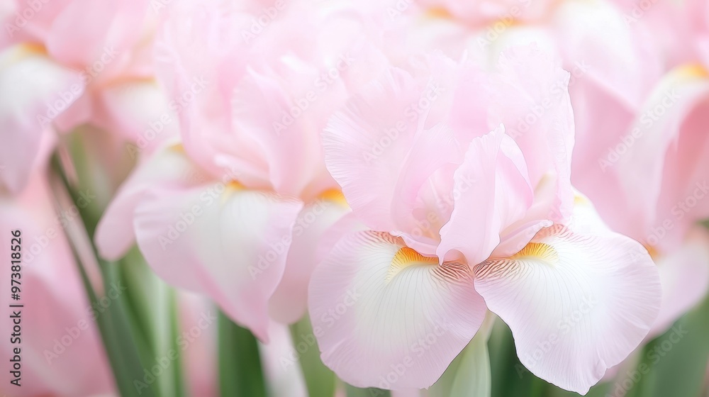 Delicate Pink Iris Flower Petals Close up Macro Delicate Pink Iris Flower Petals Close up Macro