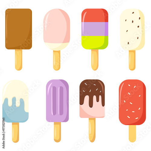 Ice Cream Hand Drawn Set Illustration