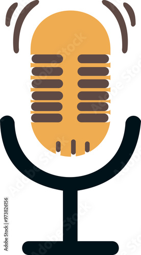 Podcast Mic Icon Illustration