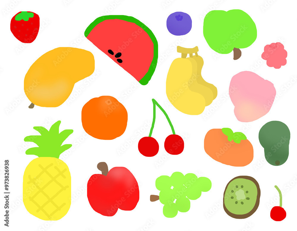 set of fruits set of fruits