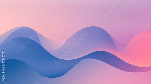 Abstract Gradient Background with Wavy Lines, Soft Color Palette, Minimalist Design, Modern Style