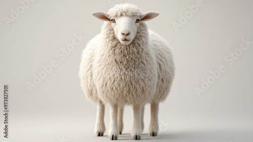 Sheep in Morphism style, with smooth, blended gradients showcasing its natural form and the texture of its wool.