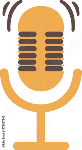 Podcast Mic Icon Illustration