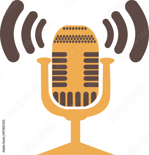 Podcast Mic Icon Illustration