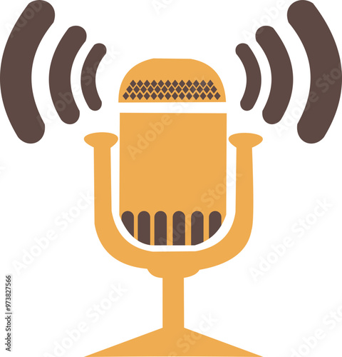 Podcast Mic Icon Illustration