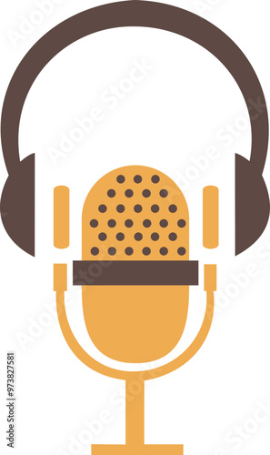 Podcast Mic Icon Illustration