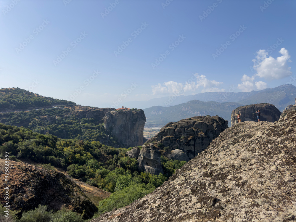 Naklejka premium Sandstone landscape of Meteora, Greece