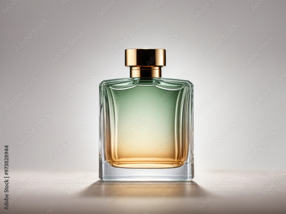 Empty perfume bottle on white background mockup Empty perfume bottle on white background mockup
