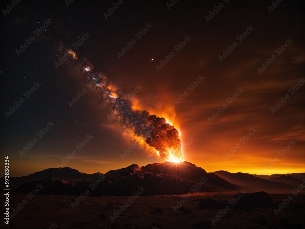 a meteorite fire night background a meteorite fire night background