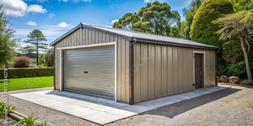 Detached garage providing ample storage for outdoor equipment, tools, and recreational gear, with room for a compact