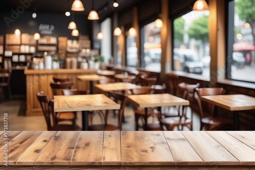 interior of restaurant in the morning