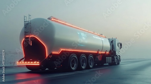 Customized fuel tanker with robotic system, enhancing efficiency and precision in fuel delivery photo