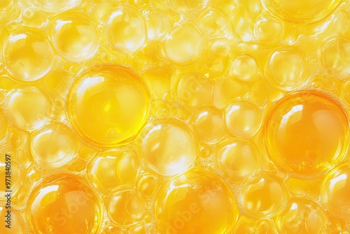 Yellow cosmetic ingredient liposomes collagen or vitamin c texture , ai photo