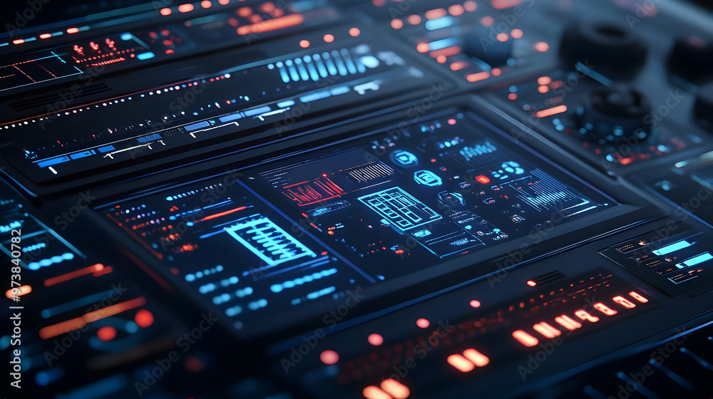 Futuristic Digital Interface 3D Illustration Futuristic Digital Interface 3D Illustration