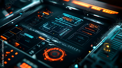 Futuristic Interface Design 3D Illustration