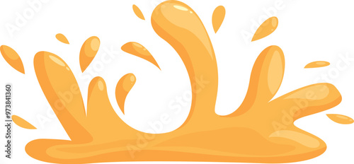 Orange juice is splashing and creating waves, perfect for showcasing a refreshing and vibrant beverage