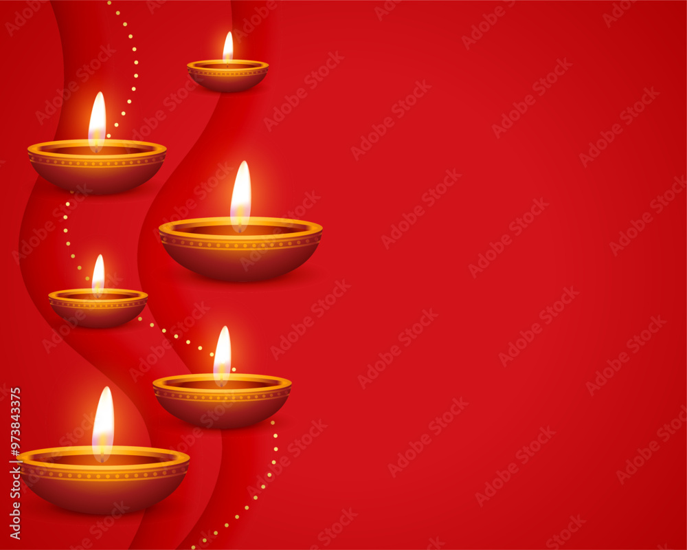 realistic glowing shubh diwali red background with text space realistic glowing shubh diwali red background with text space