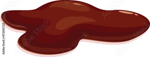 Cartoon illustration of a brown liquid splashing on a white background
