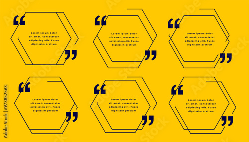 set of citation mark frame template for social communication or remark