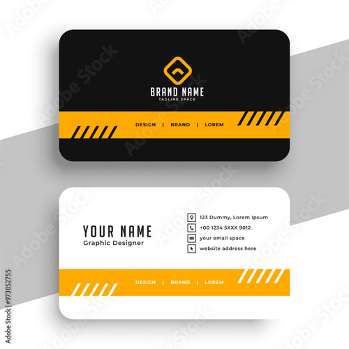 dark and white business visiting card template for company info