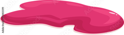 Cartoon illustration of a pink slime splashing and leaving a stain on the ground