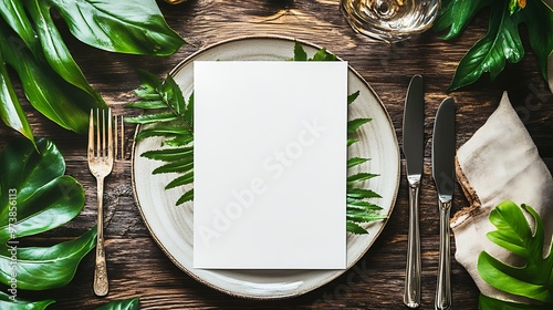 Empty Plate and Cutlery Set on Table – Ideal for Food Presentation