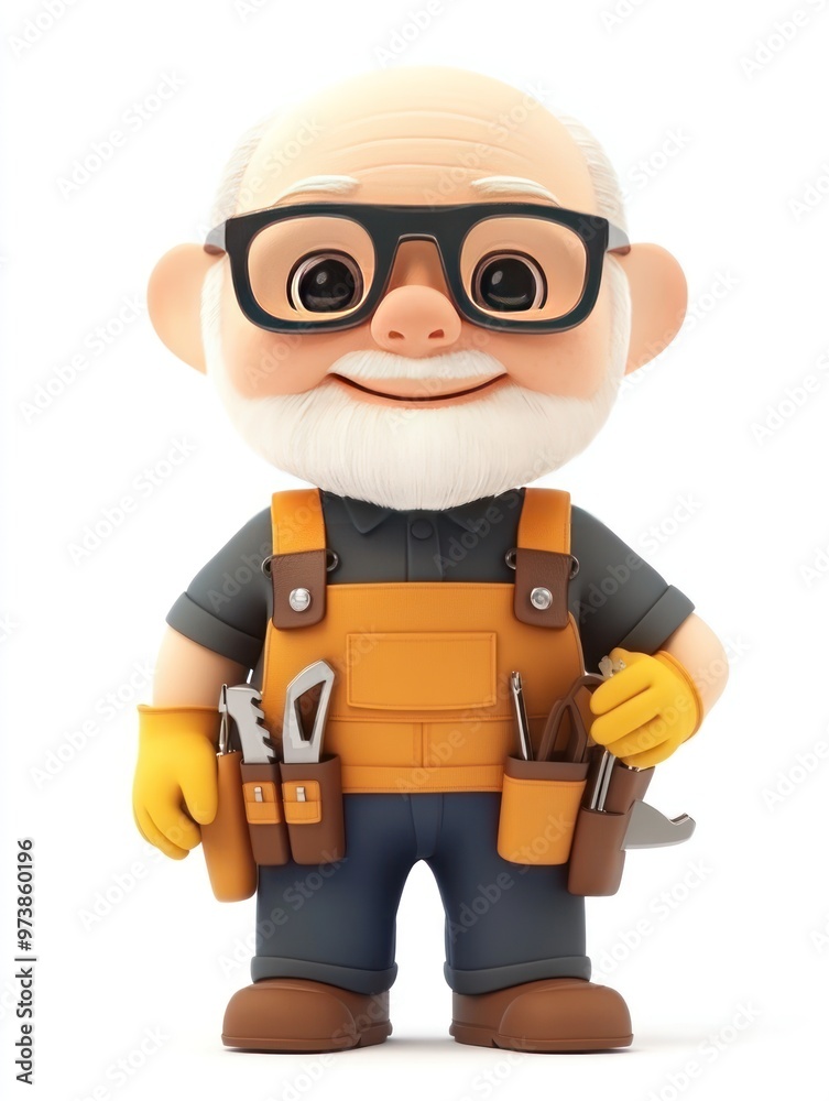 A cheerful cartoon handyman with glasses, tools, and a friendly smile. A cheerful cartoon handyman with glasses, tools, and a friendly smile.