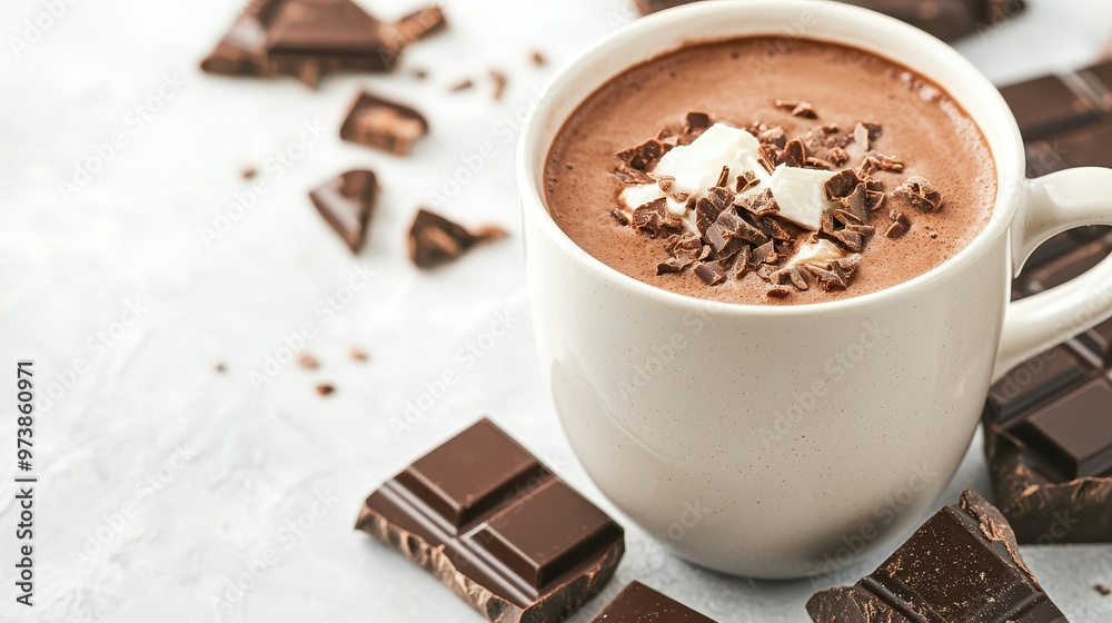 Hot Chocolate with Whipped Cream and Chocolate Shavings Hot Chocolate with Whipped Cream and Chocolate Shavings