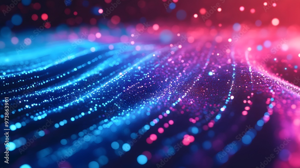 Abstract Blue and Pink Glittering Wave Background Abstract Blue and Pink Glittering Wave Background
