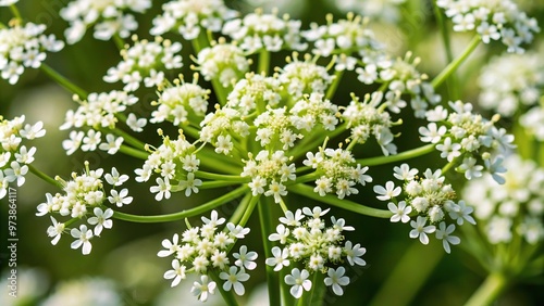 Extreme close-up of white flowering plant Caraway, meridian fennel, Persian cumin, Carum carvi