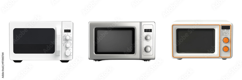 A set of Microwave Oven Isolated in a Transparent Background A set of Microwave Oven Isolated in a Transparent Background