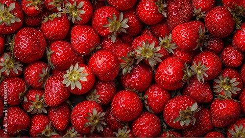 red ripe strawberries background