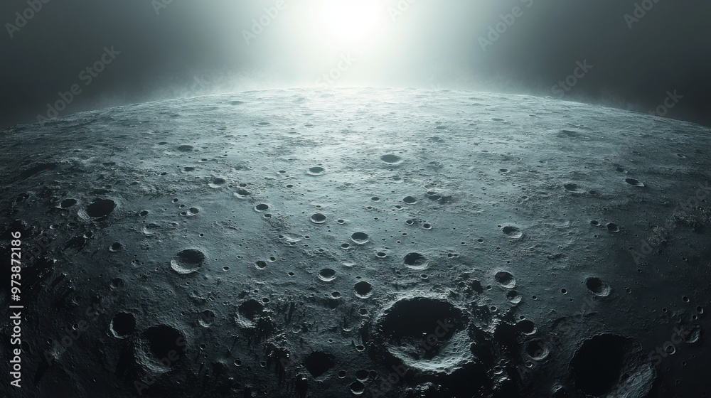 Aerial moon view with detailed craters and surface variations Aerial moon view with detailed craters and surface variations