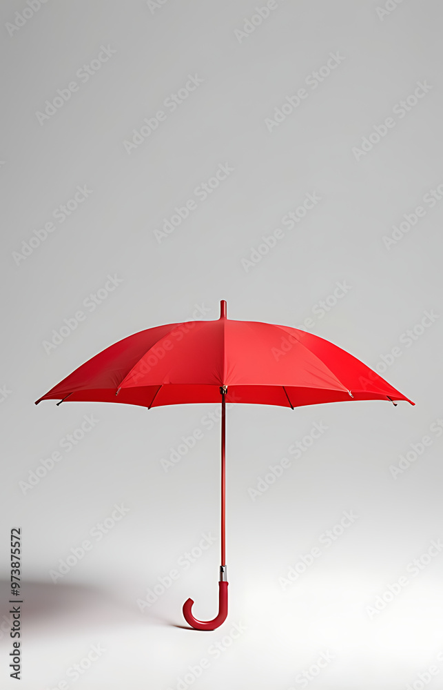 A simple red umbrella isolated on a plain background, perfect for weather-related designs, product mockups, or marketing resources. A simple red umbrella isolated on a plain background, perfect for weather-related designs, product mockups, or marketing resources.