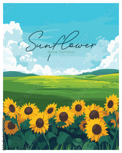 A field of sunflowers basks in the warm sunlight, a picturesque scene of summer.