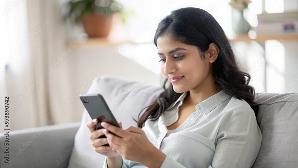 Indian Woman Reclining, Managing Tasks via Mobile
Indian Woman Reclining, Managing Tasks via Mobile