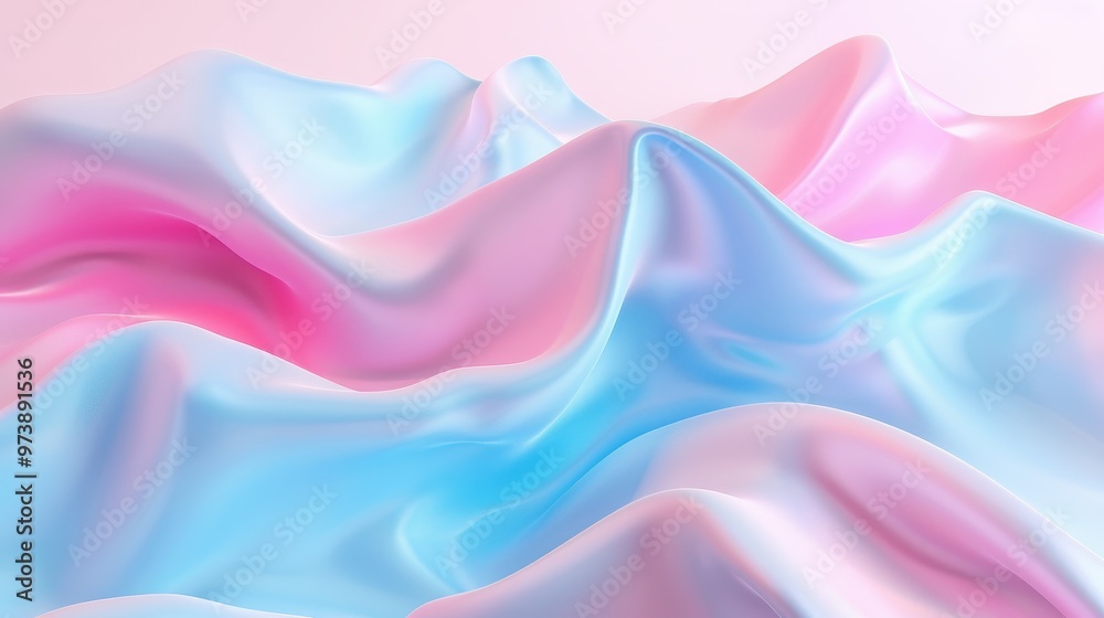 Fototapeta premium Abstract 3D Design featuring fluid shapes, vibrant pink and blue tones, creating a dynamic and contemporary wallpaper aesthetic, perfect for modern spaces.