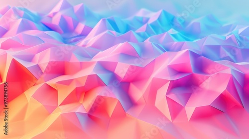 Wallpaper Mural Geometric Harmony, a vibrant 3D illustration featuring an intricate array of abstract shapes and colors, creating a dynamic and immersive visual experience. Torontodigital.ca