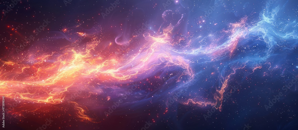 Cosmic Nebulae with Red and Blue Hues Cosmic Nebulae with Red and Blue Hues