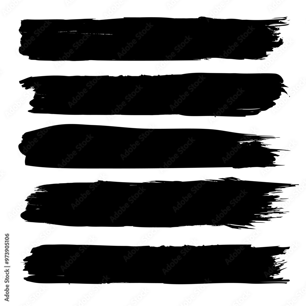 Set of brush stoke on white background Set of brush stoke on white background