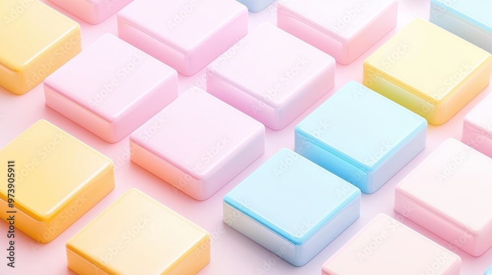 Pastel Colored D Cubes Abstract Background Design Pastel Colored D Cubes Abstract Background Design